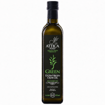 Attica Food оливковое масло GREEN Extra Virgin 0,2% нефильтр. с п/о Пелопоннес 500мл стекло 