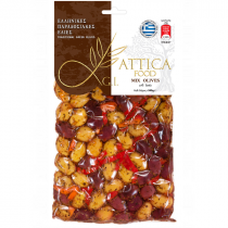 Attica Food ассорти зеленые оливки "Halkidiki" и оливки "Kalamata" 500г вакуум 